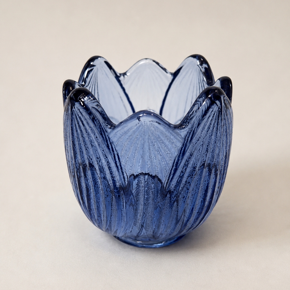 Fenton Glass Lotus Votive Periwinkle